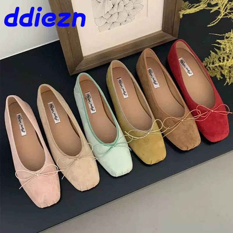 Fashion Shallow Ladies Flats Boat Shoes Female Slides Butterfly-Knot Women Ballet Flats Shoes Slip On Footwear 250322