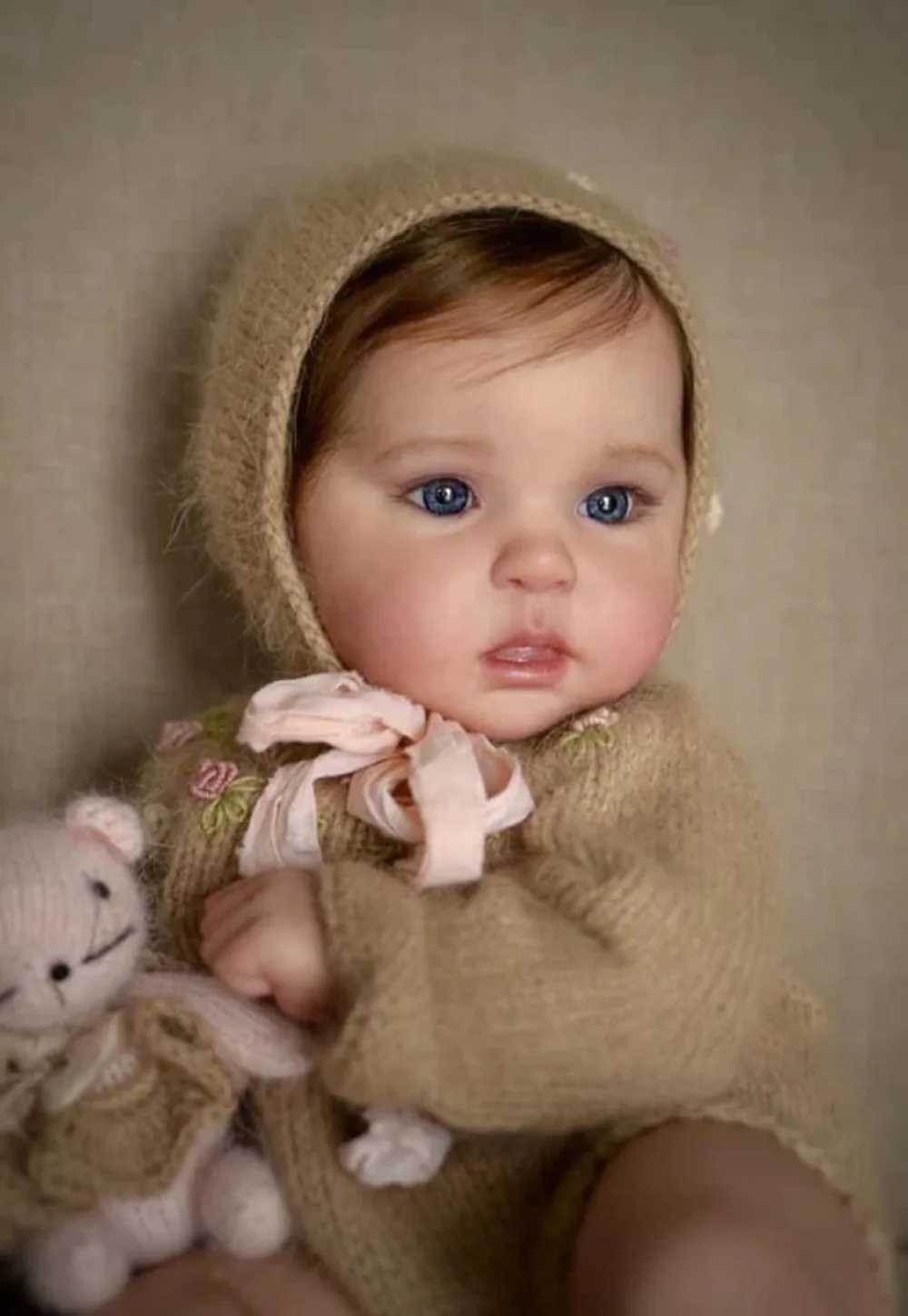 19 inch regenerated baby doll ward handmade newborn baby size hand drawn 3D skin visible veins mu ecas bebes para ni as root hairXJ250322
