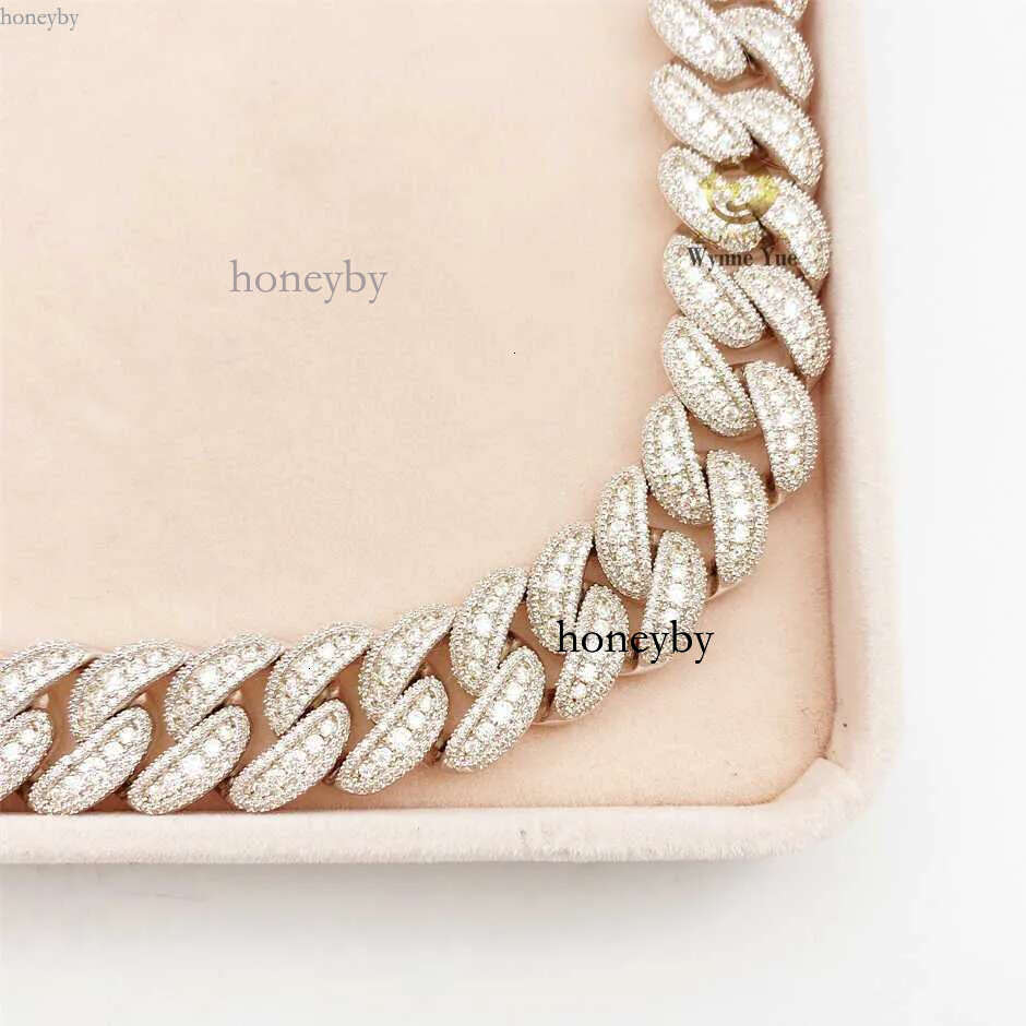 necklace moissanite chain 35ctw Bussdown 18mm Iced Out Falwless Moissanite Dia Miami Cuban k Chain