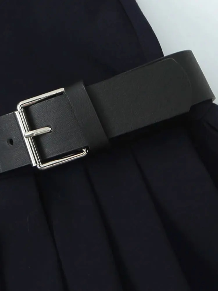 TRZA pleated mini dress with side loops suitable for women halter neckline back zipper womens clothing fashionable 250320