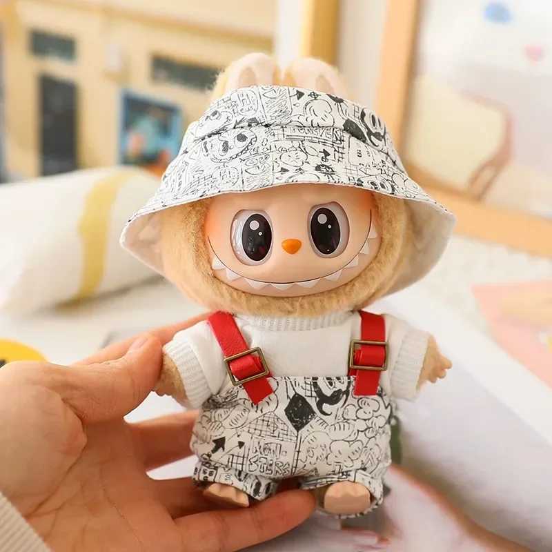 Only Clothes Labubu V1 V2 V3 Generation Doll Printed Casual Hoodies Trendy Brand Cardigans Fishermans Hat Overalls Ornament Gift Z250322