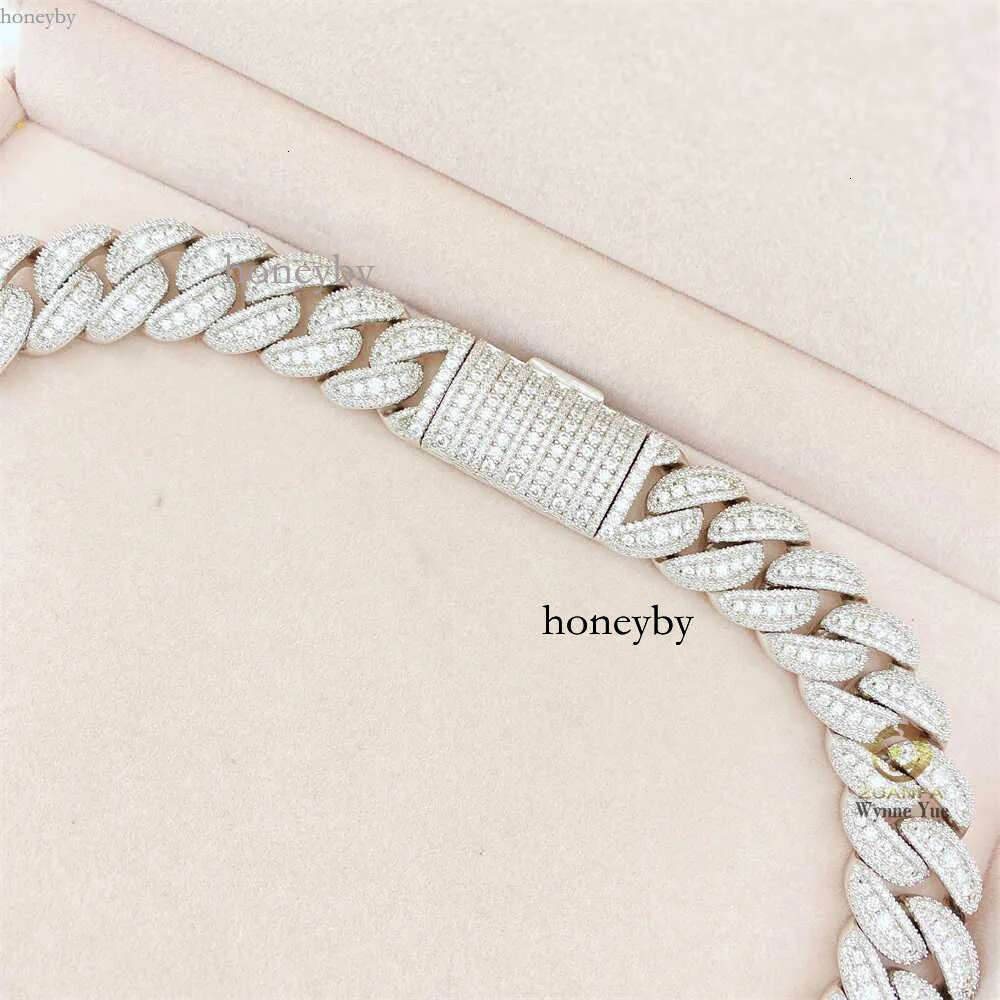 necklace moissanite chain 35ctw Bussdown 18mm Iced Out Falwless Moissanite Dia Miami Cuban k Chain
