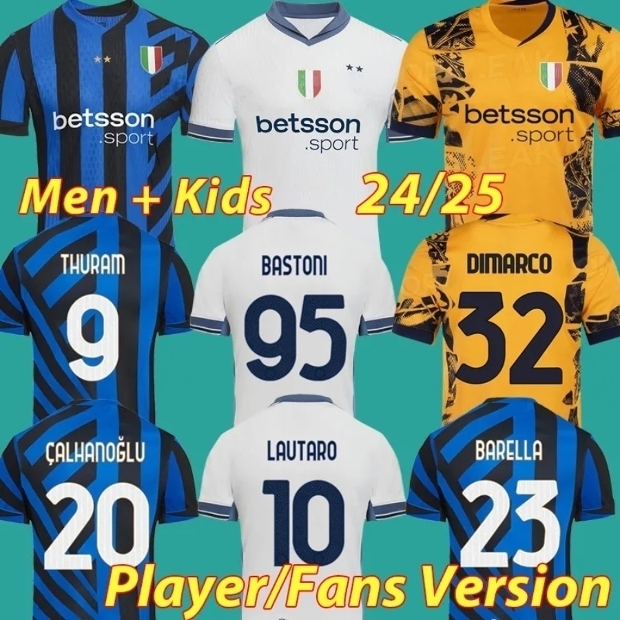 Denzel Dumfries Internazionale Jersey 24 25 26 Soccer Inter Marcus Thuram Milan Marko Arnautovic Alessandro Bastoni Henrikh Mehdi Taremi Yann Bisseck Player Away