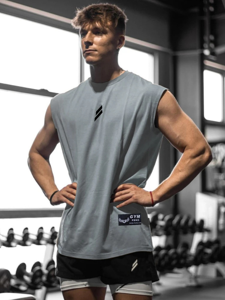 Summer sports vest mens sleeveless T-shirt quick drying breathable loose vest basketball running training fitness clothes 250322