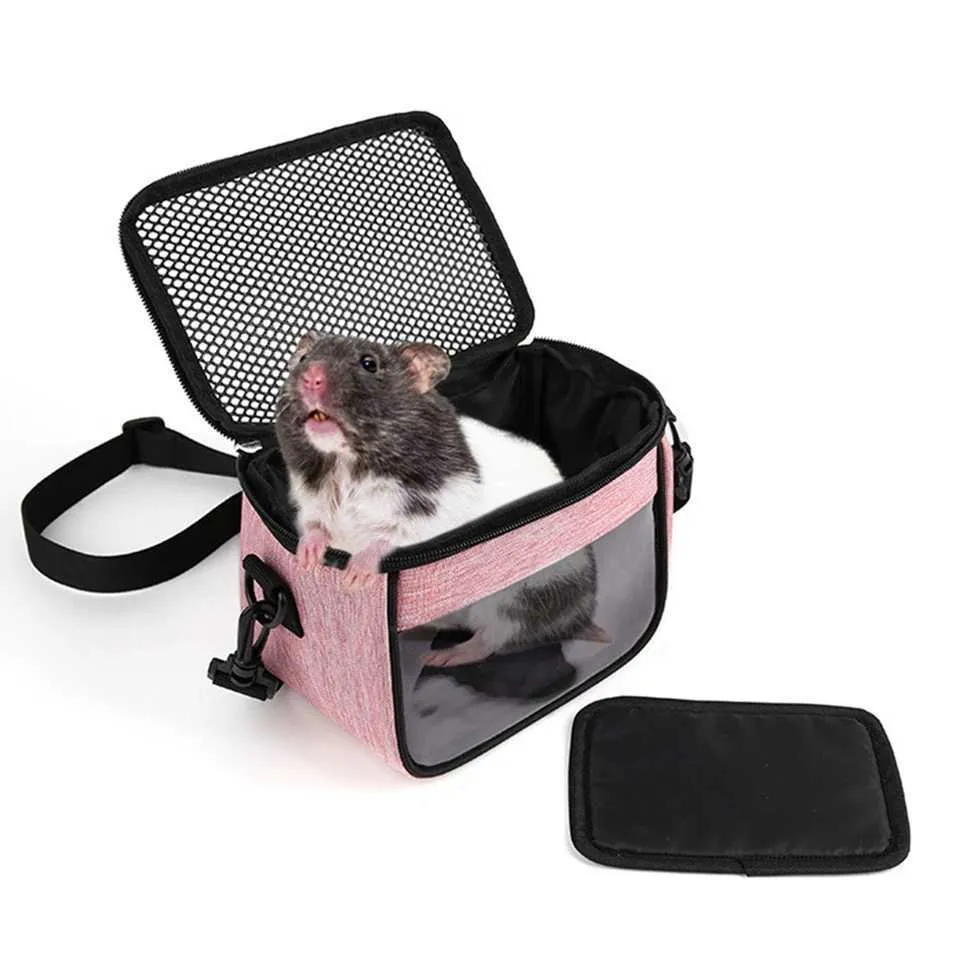 Small pet out bag Portable windproof single shoulder out bag Crossbody pet bag Hamster cage in stock