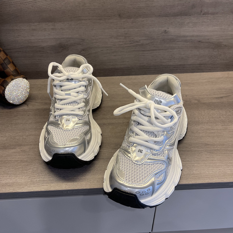 Daddy shoes women's shoes new summer platform sports shoes net surface show foot small explosive casual shoes 2025