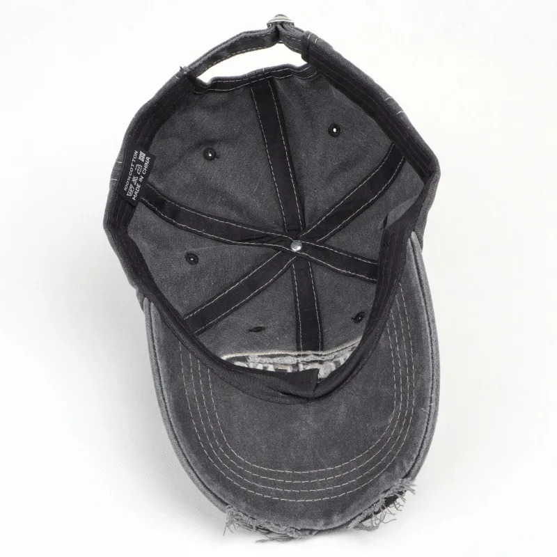 unisex washed cotton baseball cap with letter embroidery retro snap cap for men and womens street clothing outdoor sports hat 250320