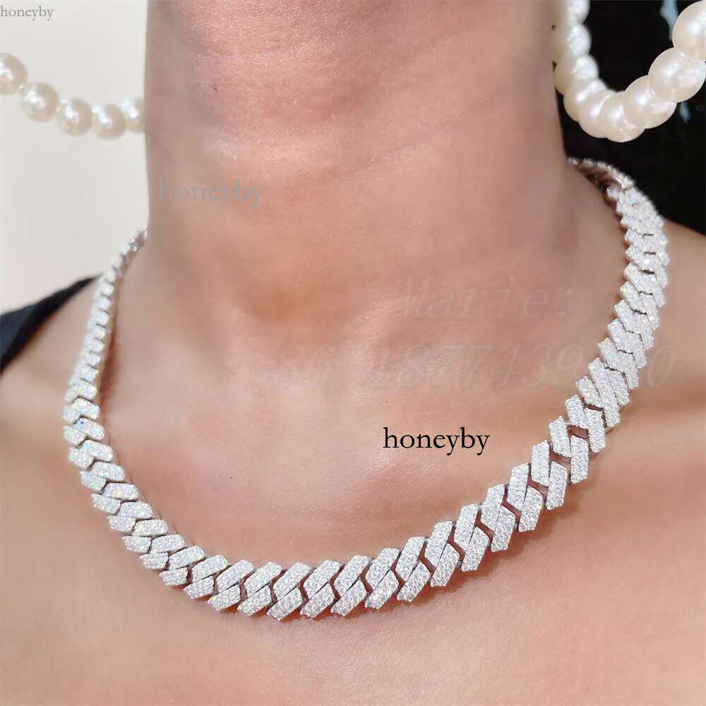 Pass Tester 10mm Width S Hip Hop Necklace Vvs Moissanite Dia Iced Out Cuban k