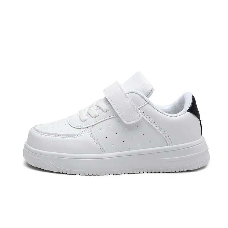 2023 Hot Sale Kids Boys School Shoes Leather Student Trainers Black White Children Walking Sneakers Fashion Girls Casual Shoes X250322