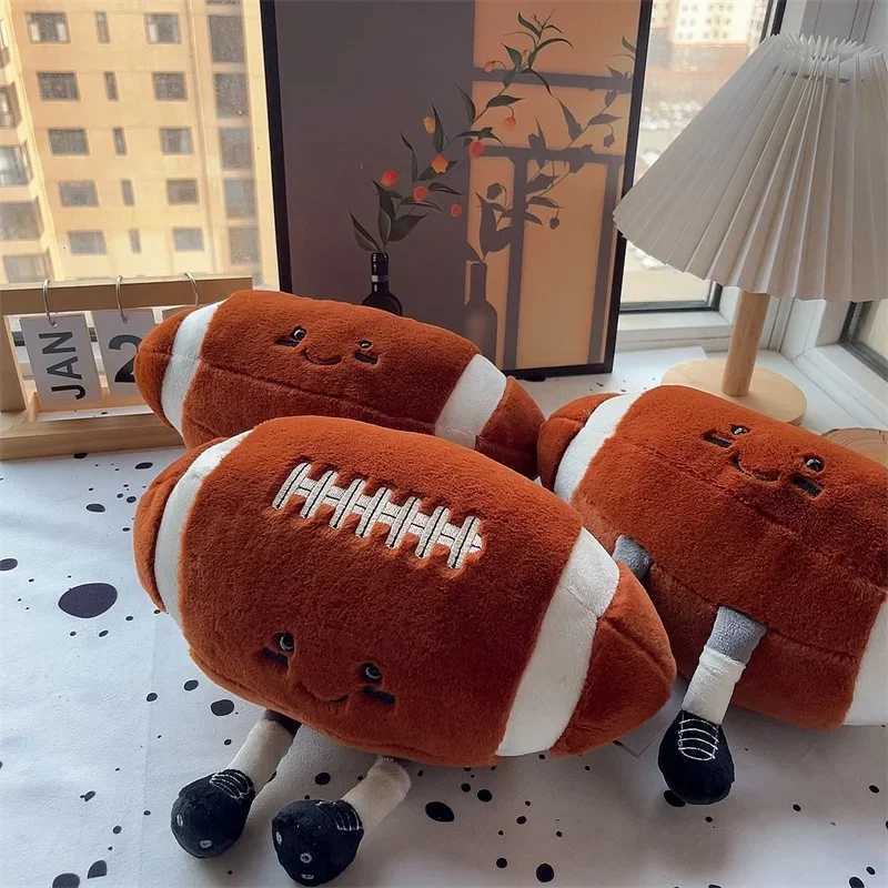 18CM Kawaii Rugby Plush Toys Cute Holiday Series Stuffed Creative Ball Dolls With legs Pillow Rugby Player Home Decoration Gift X250322