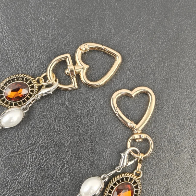 Original Retro Agate Pearl Pants Chain Fashion Mens and Womens One Waist Accessories Minimalist Jewelry Keychain Gift 250319