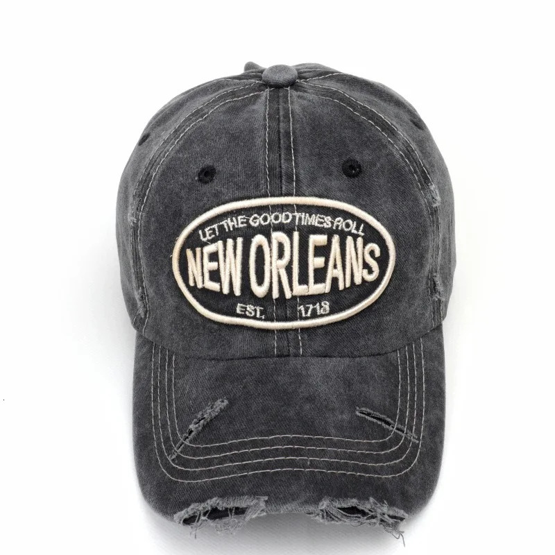 unisex washed cotton baseball cap with letter embroidery retro snap cap for men and womens street clothing outdoor sports hat 250320