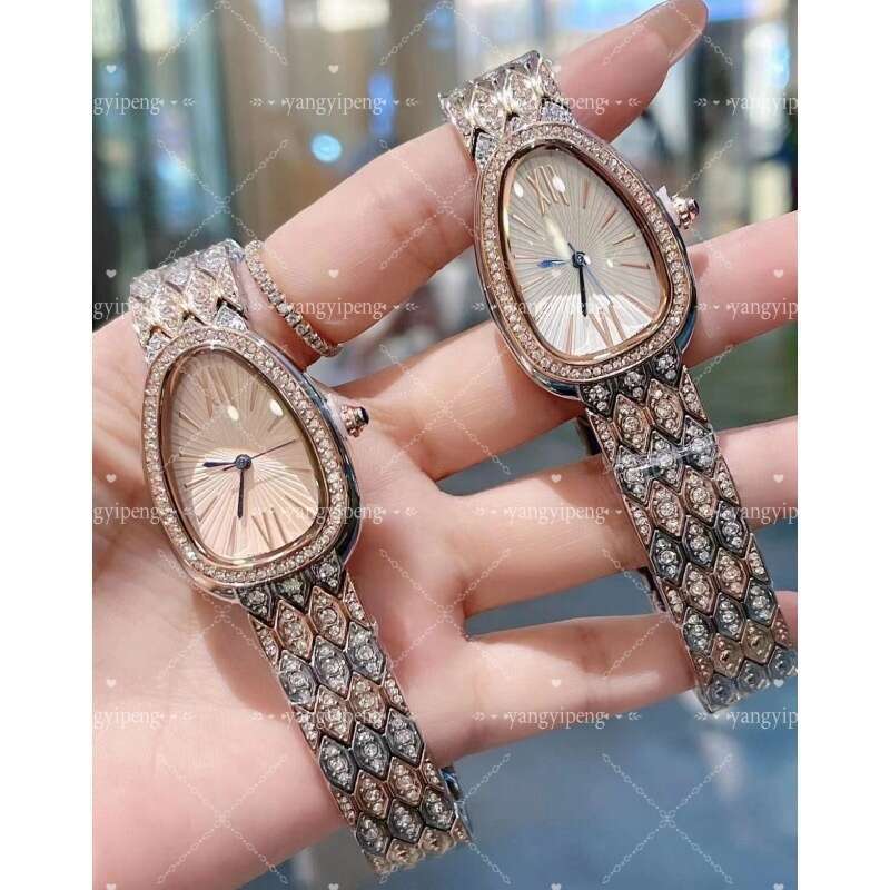snake watch Brand Snakehead Full Diamond Classic Diamond Double Ring Versatile Quartz watch women designer