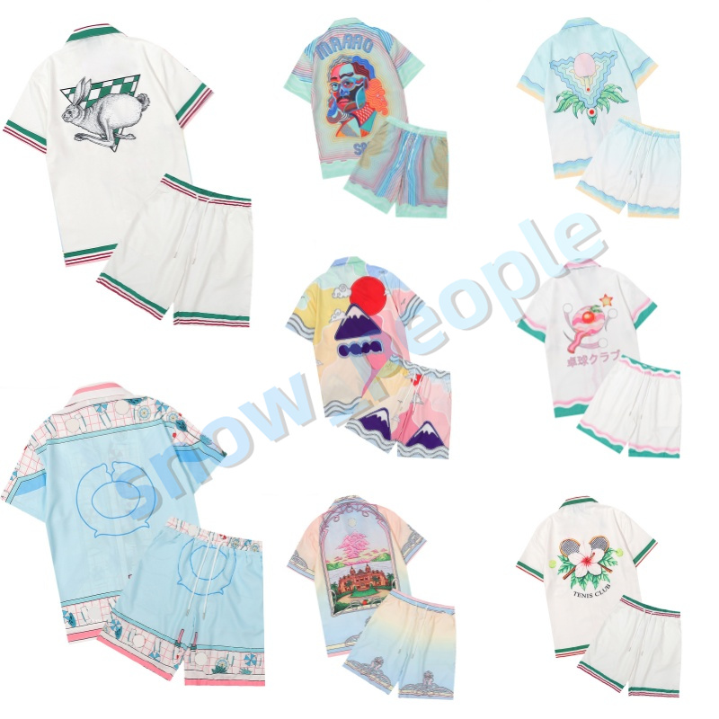 Mens Designer Shirts Tracksuits Luxury Brand Beach Tracksuit Streetwear Hawaiian Shirts Shorts 2 Piece Set Summer Outfit Sets Asian Size M-3XL