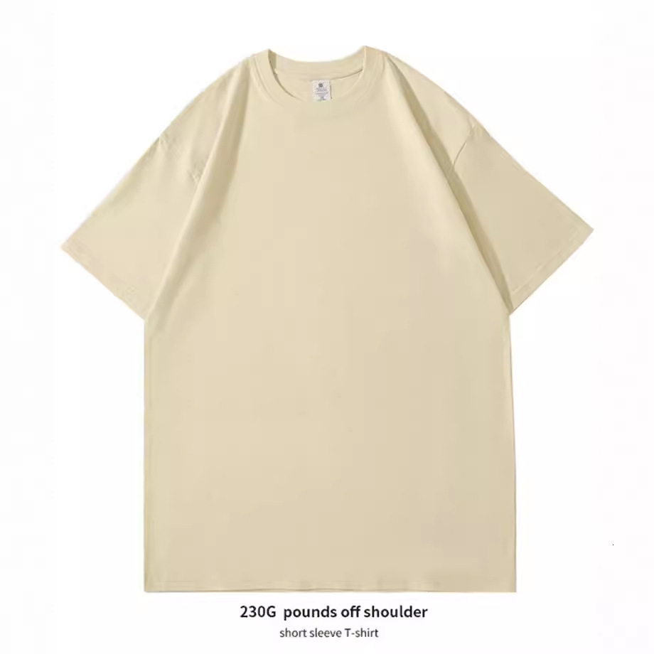 Cotton small shoulder short sleeved printed round neck advertising T-shirt embroidered cultural shirt