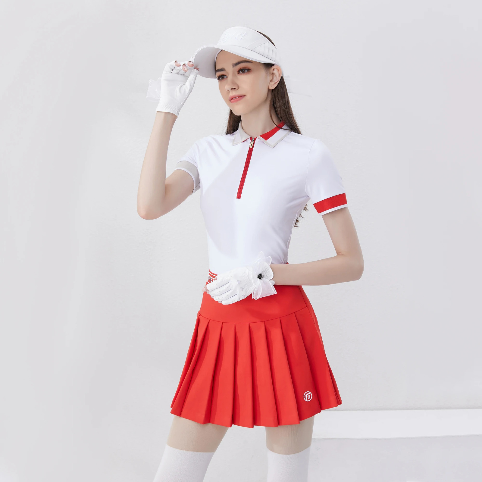 Golfist Golf Wear Ladies Polo Shirt Zipper Short Sleeve T-shirt Quick Dry Outdoor Athletic Tops Womens Golf Clothing 250321