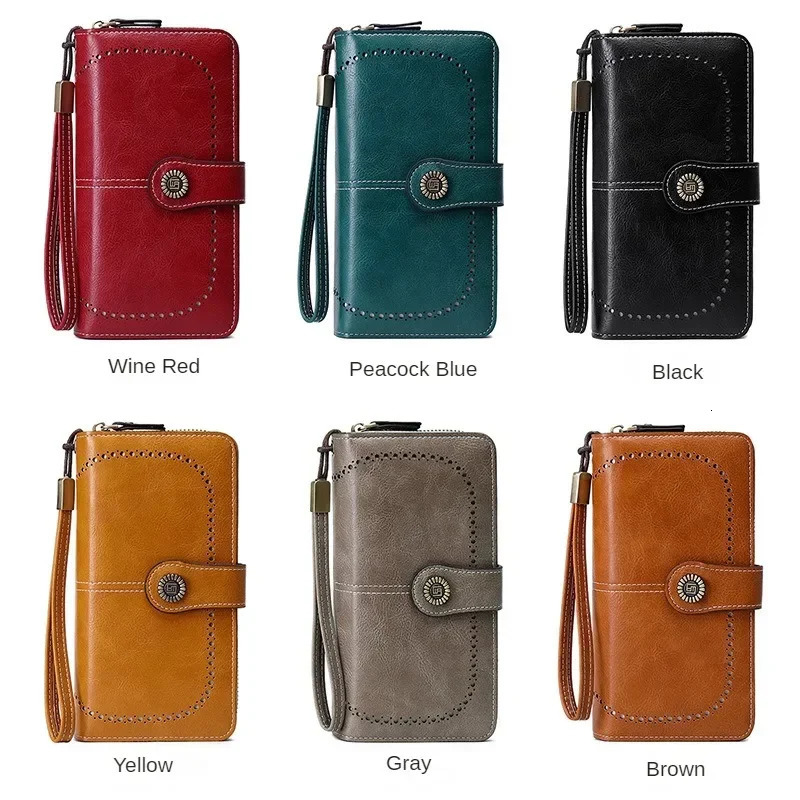 Wallet Womens, Long hot Wallets for Ladies: Women's Large Capacity Leather Clutch with RFID Anti-theft Protection and Card Holder