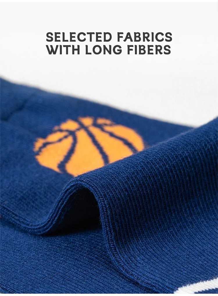 5 pairs of breathable and highly elastic tennis socks series for children aged 1-16 used as basic walking socks accessories for autumn X2503221