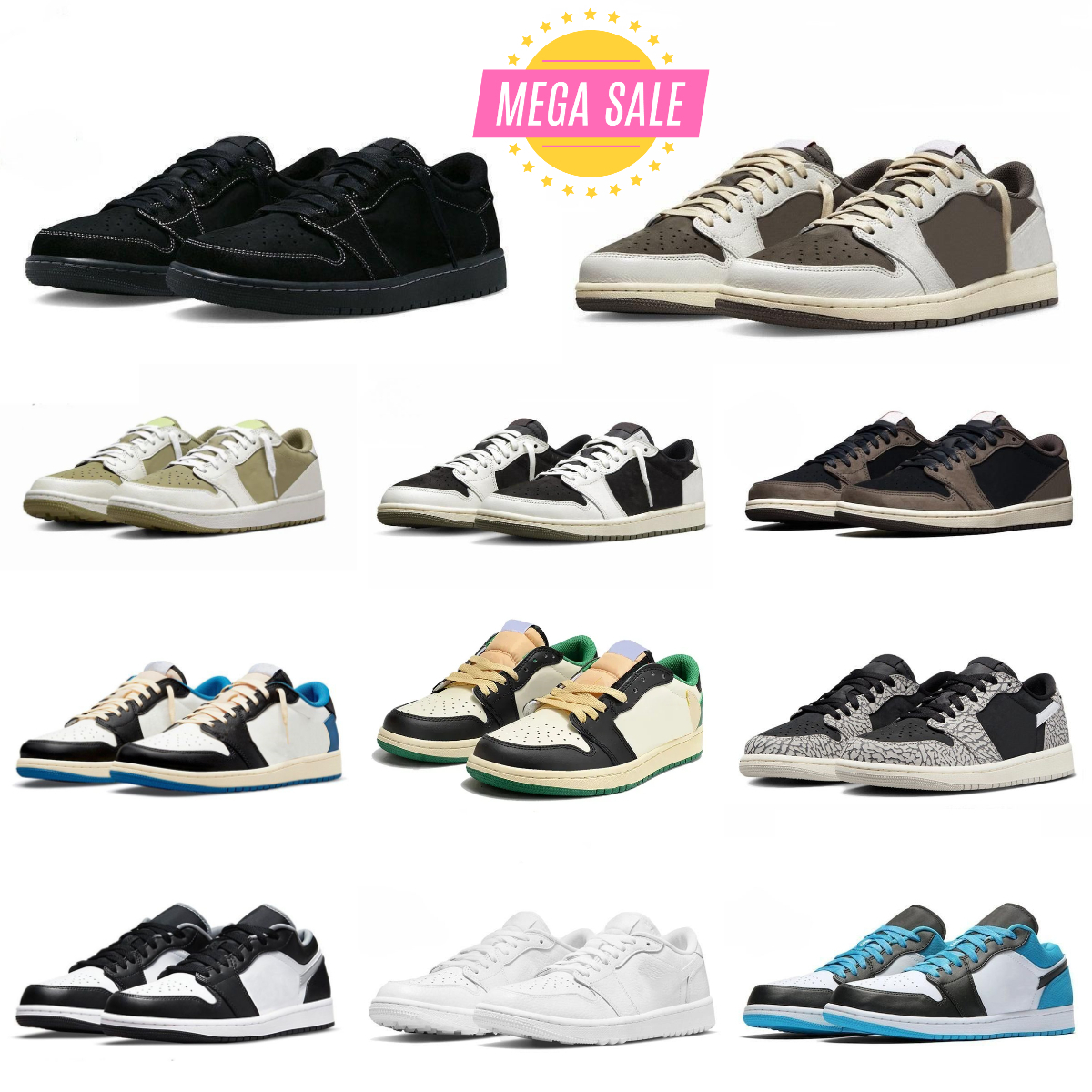 Mens 1 J1 TS Low Sports Basketball Shoes Trainers Reverse Mocha Big UNC Jack Dark Canary Sail Medium Olive Neutral Black Phantoms White Women Flat Outdoor Sneakers S9