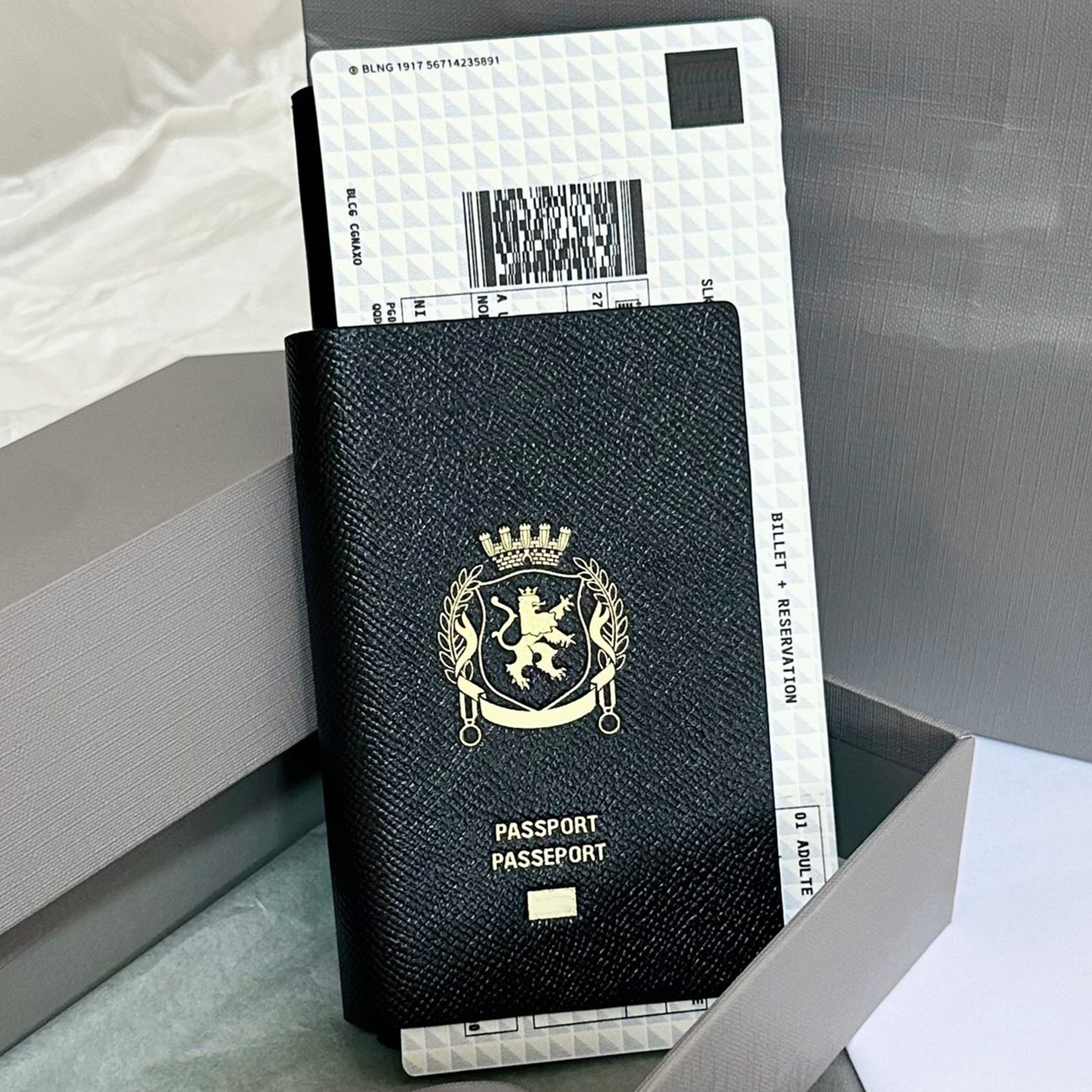 top quality 10A passport long wallet 1 ticket luxury designer semi matte soft textured calfskin wallets zipped coin purse cardholder bill pockets card slots purse