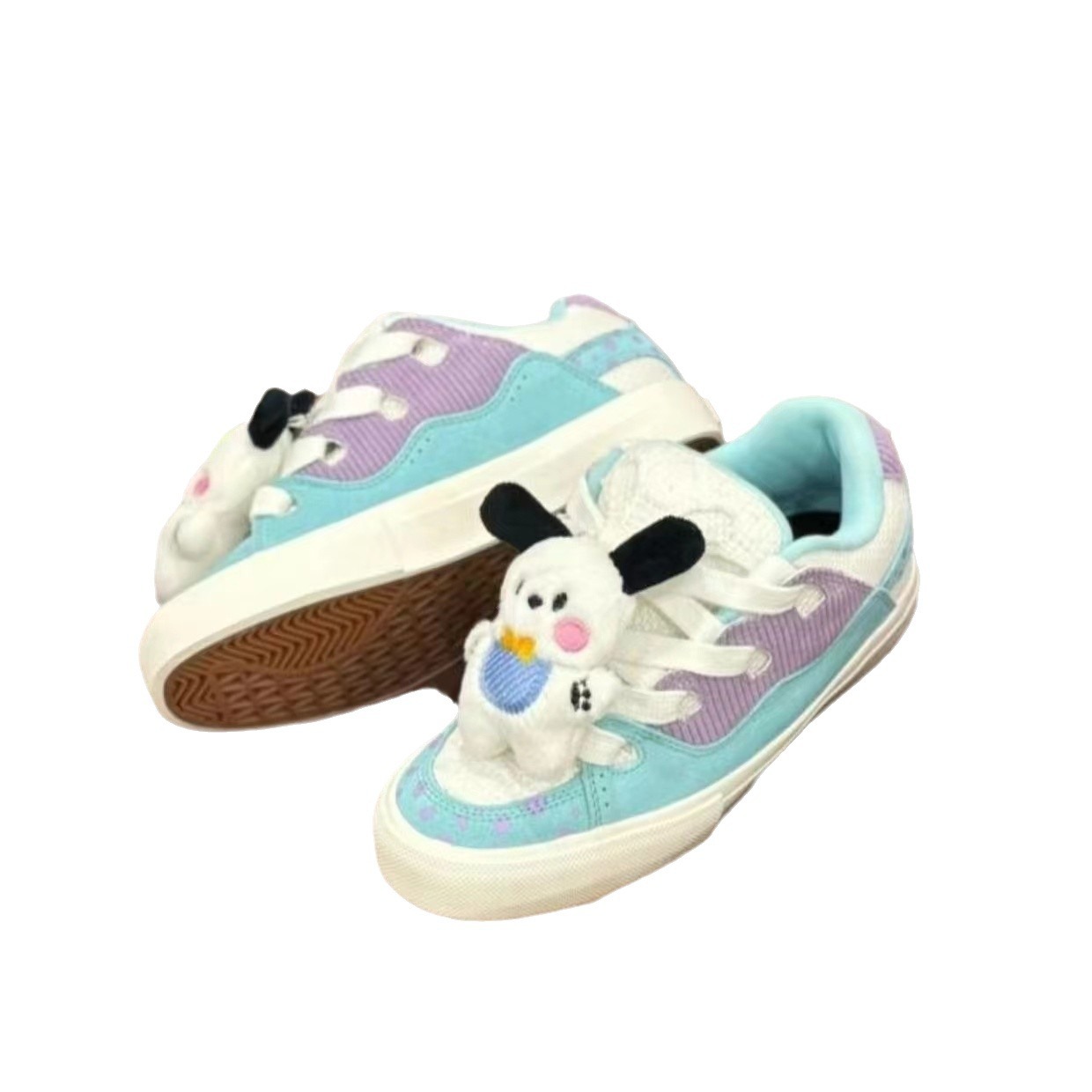 Spring and autumn new bread shoes female bear color splicing niche skateboard shoes thick sole leisure sports board shoes 2025