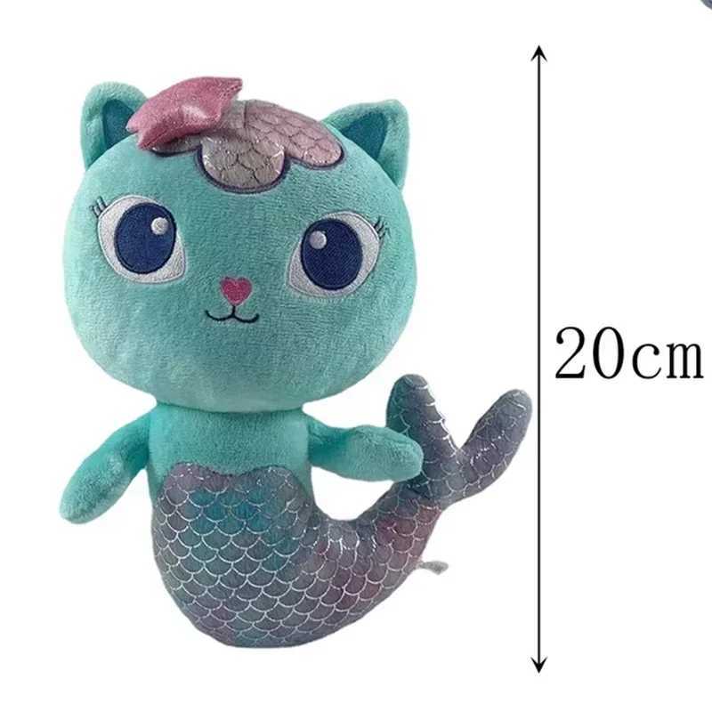 Plush Dolls 25cm 8Pcs Kawaii Gabby doll house plush toy cartoon stuffed animal mermaid cat mermaid plush doll childrens Christmas gift S25321