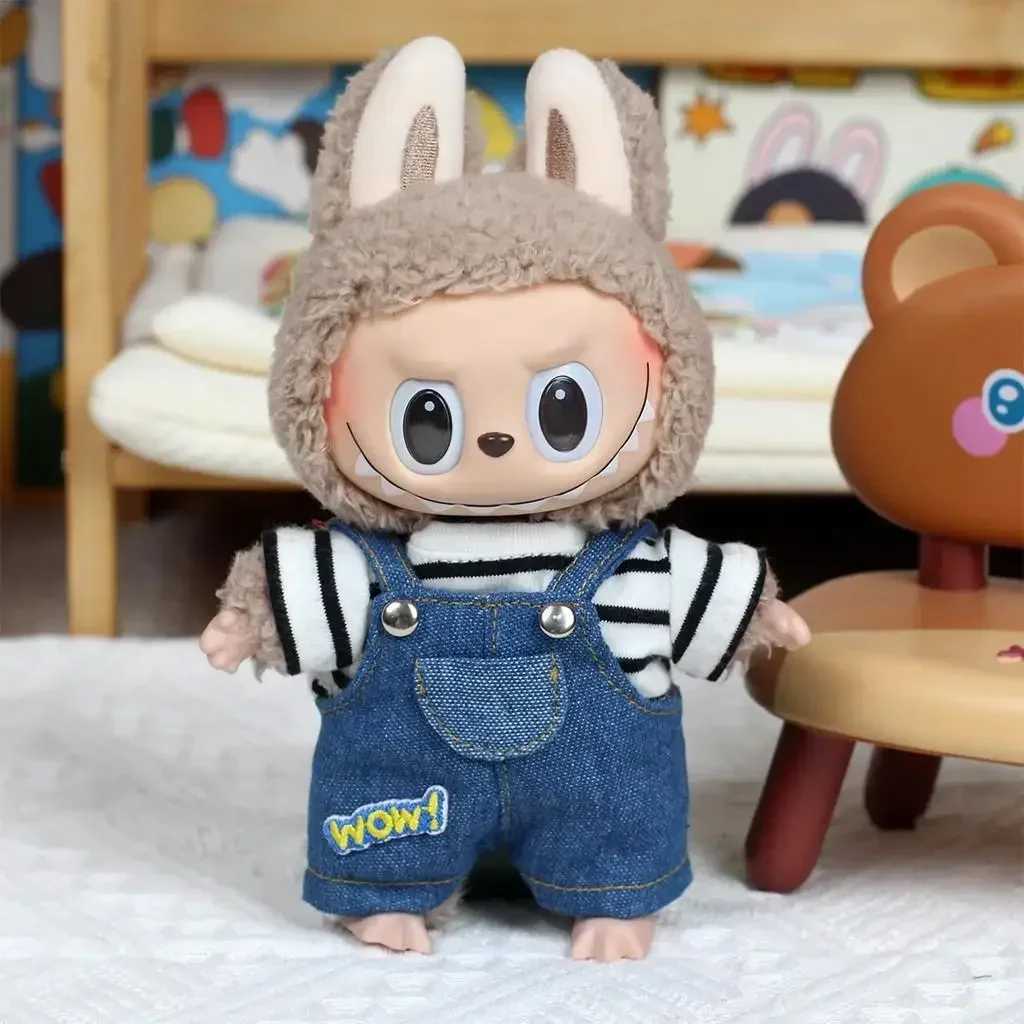 17cm Mini Plush DollS Clothes Outfit Accessories For Korea Kpop Exo Labubu Idol Flower shirt leather jacket skirt Clothing Gift Z250322