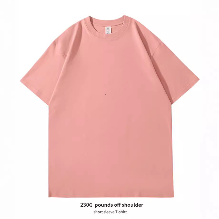 Cotton small shoulder short sleeved printed round neck advertising T-shirt embroidered cultural shirt
