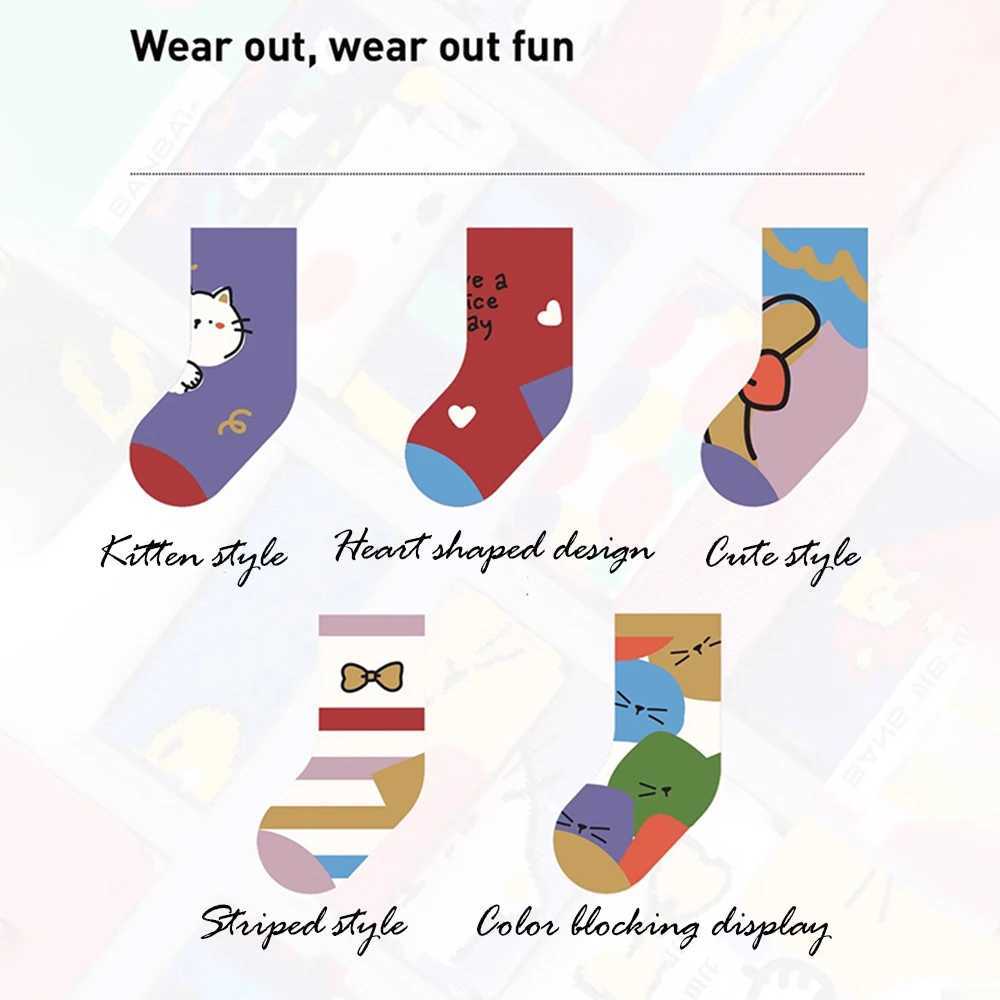 5 pairs 1-14Years Colorful Colors Mid-tube Socks Medium Length Anime CartoonComfort Warm High Quality Kids Baby Socks Boy Sock X2503221
