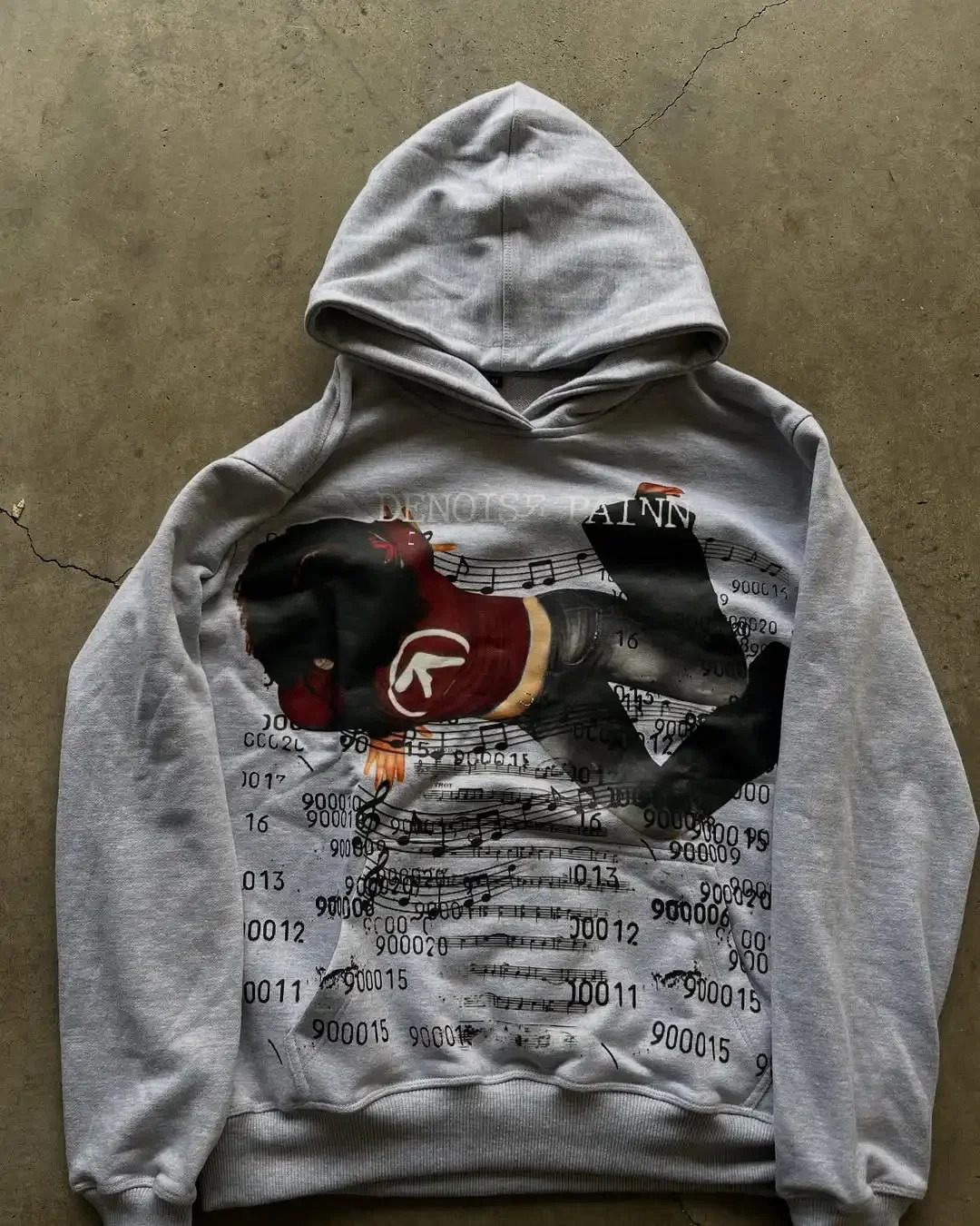 Harajuku Y2k casual printed hoodie womens Grunge streetwear sportswear top Gothic super large clothing 250319