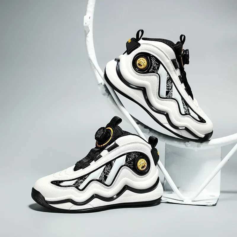 High quality 31-39 elastic and wear-resistant buckle basketball shoes for children suitable for boys non slip casual sports X250322