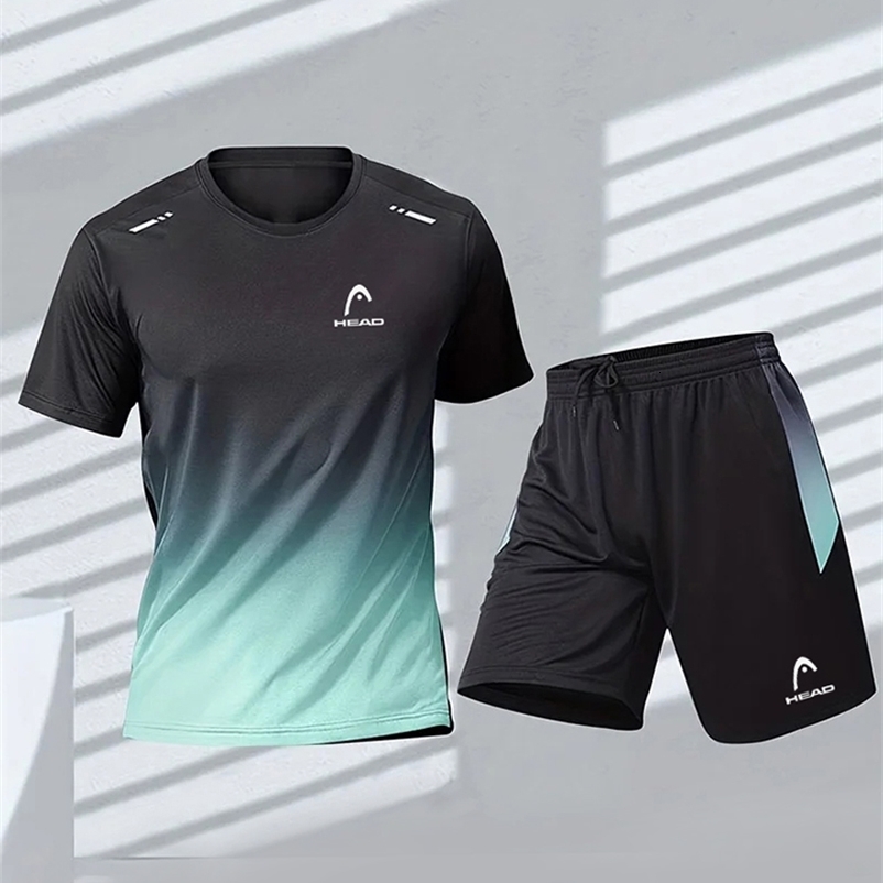 2025 Mens T-shirt and Shorts Set Summer Mens Tennis Short sleeved T-shirt Fashion and Comfortable Badminton Training Shorts 250321
