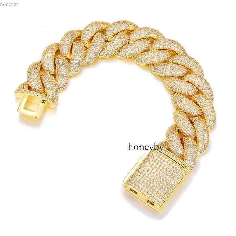 2025 Factory wholesale Designer High quality 20mm 2rows vvs Moissanite men's iced out hip hop jewelry moissanite cuban chain necklace