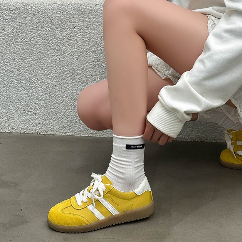 Women's candy-colored German training shoes new style for spring and summer 2025 lightweight breathable comfortable little white shoes versatile