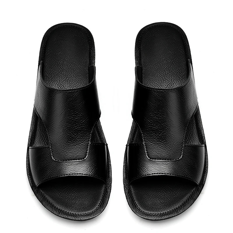 Trend Fashion Summer Mens Sandals Genuine Leather Male Casual Shoe Outdoor Man Open-toe Beach Shoes Leisure Walk Roman Flats 250321