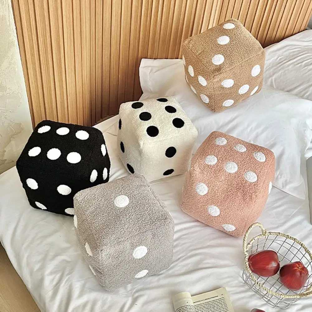 Dice Pillow Simulation Dice Plush Pillow Cube Plush Pad Filling Sofa Backrest Support Pad Office Car Decoration PillowXJ250321