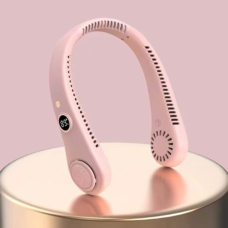 Neck Fan, Stay Cool And Comfortable With This USB Rechargeable 5-Speed Adjustable Neck Fan Digital Display Bladeless