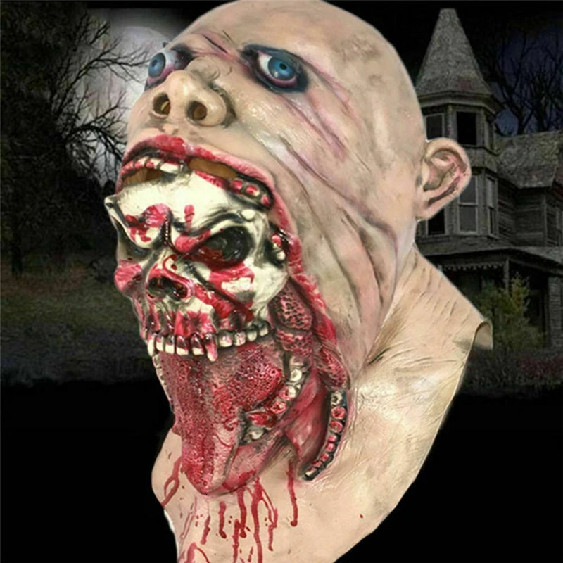 Zombie Mask Creepy Halloween Props Scary Realistic Face Mask Adult Party Cosplay Costume Props Horror Infected Zombie Masks 250321