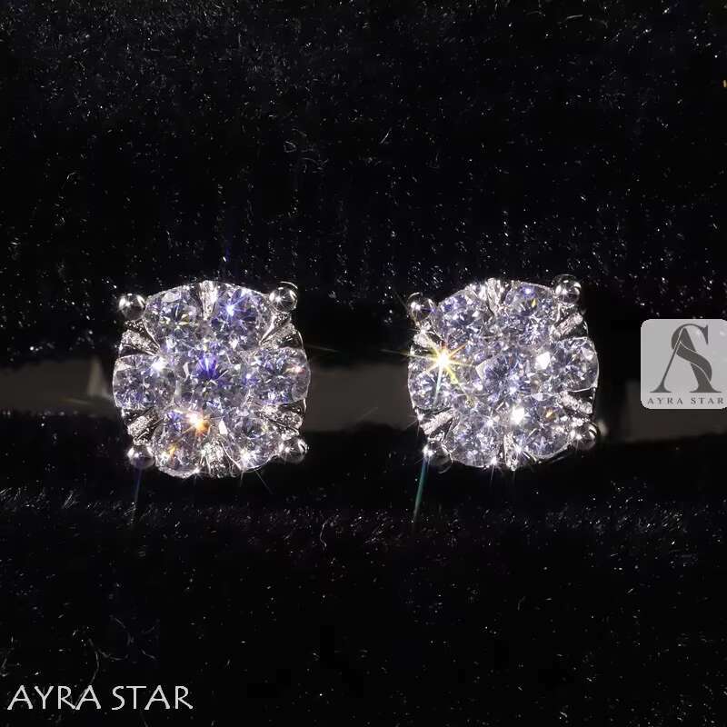 Ready Ship Lab Grown Dia Stud Earrings 0.25CT to 3CT FROM India in S Sterg Sier GOLD Quick Delivery