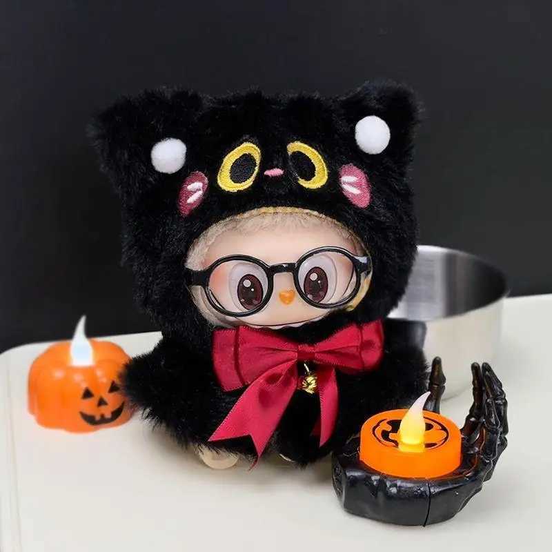 For labubu Halloween pumpkin doll costume cute black cat vinyl doll dress up clothes without dolls Z250322