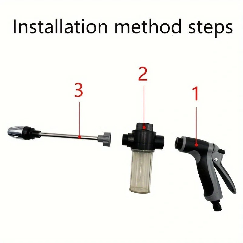 High Pressure Car Wash Water Gun Garden Pipe Nozzle Multifunctional Watering Tool Powerful Cleaning For Cars and Gardens 250318