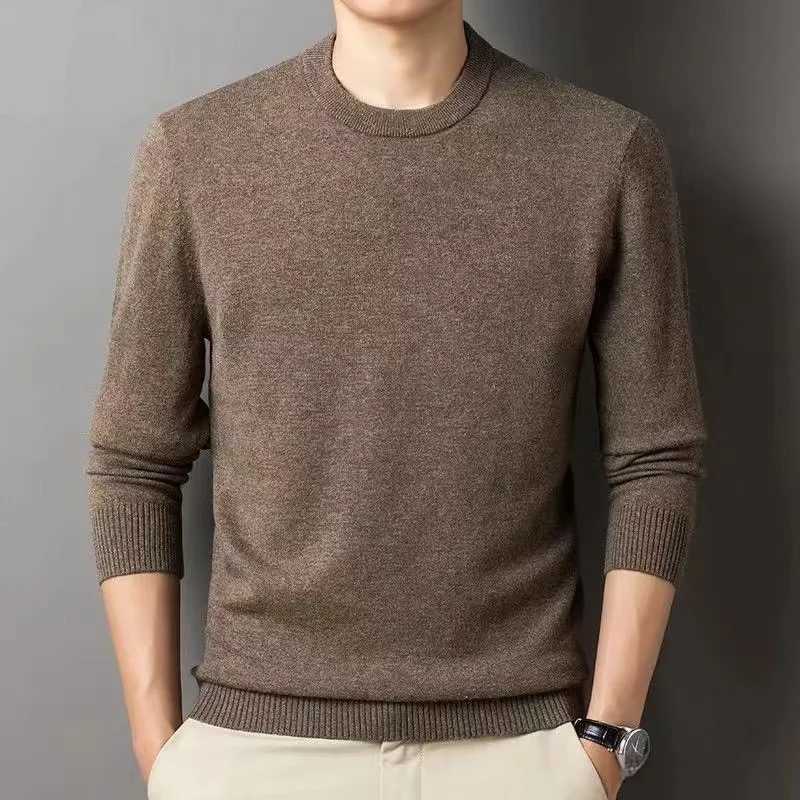 Home>Products>Mens O-neck long sleeved floral spring and autumn new Merino wool sweater solid soft knitted casual top W250322
