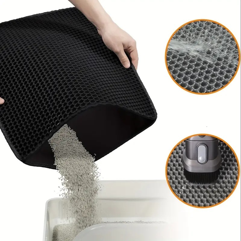 Double thick EVA cat litter mat washable anti-spill cat litter mat Cat litter box mat cat supplies