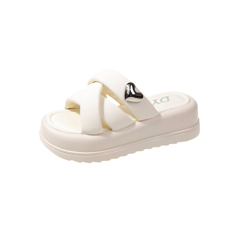 Round toe single shoes Designer Slipper free Shipping Sandals thick soled sandals straight shoes small sponge slippers