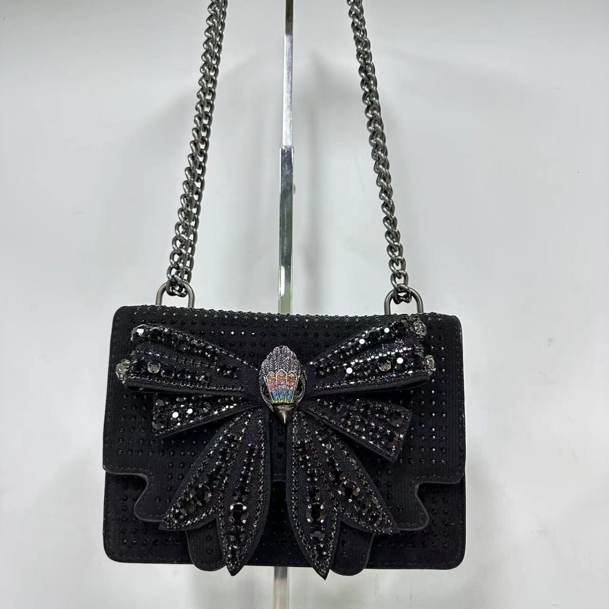 Bow Tie Small Party Fashionable Women S Shiny And Sweet One Shoulder Crossbody Chain Bag Princess Girl Stylish Handbag Shoulder Bags