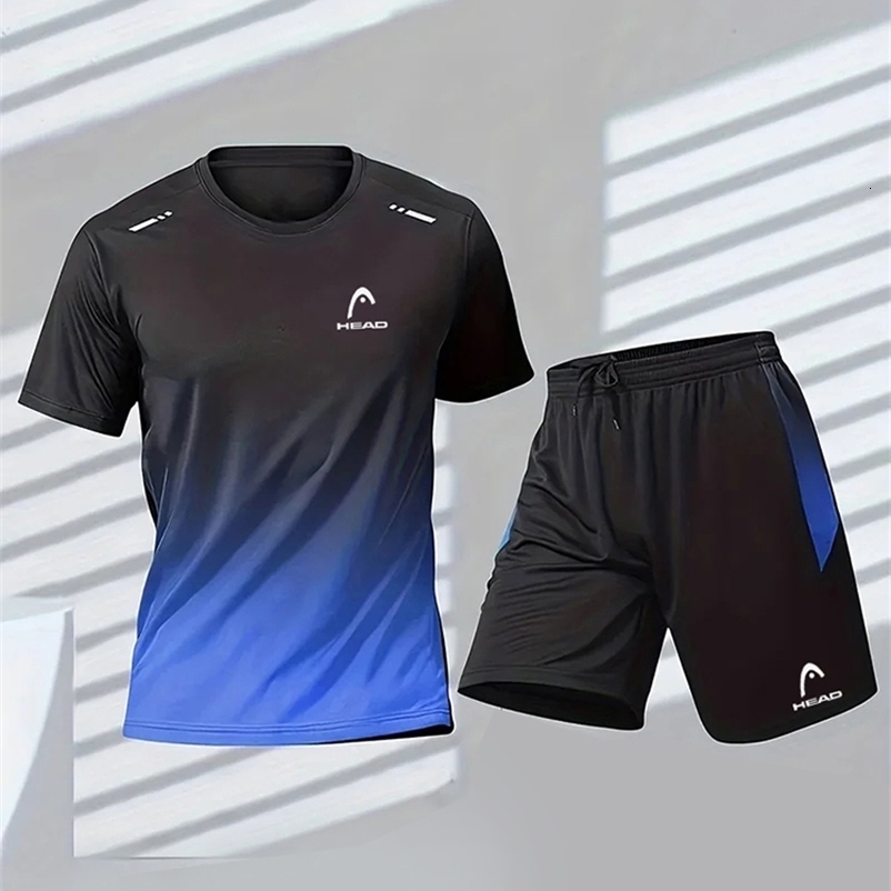 2025 Mens T-shirt and Shorts Set Summer Mens Tennis Short sleeved T-shirt Fashion and Comfortable Badminton Training Shorts 250321