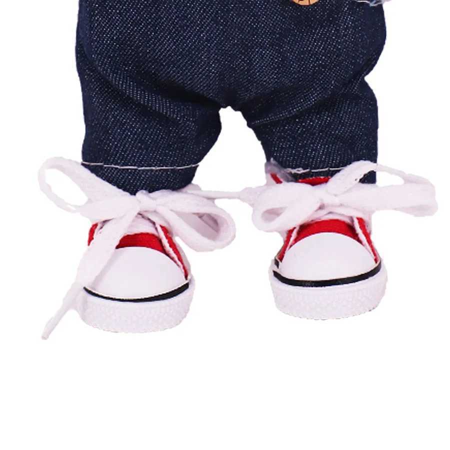 17cm Labubu T-shirt+jeans+canvas shoes=3-piece set mini plush doll clothing accessories girls toys Z250322