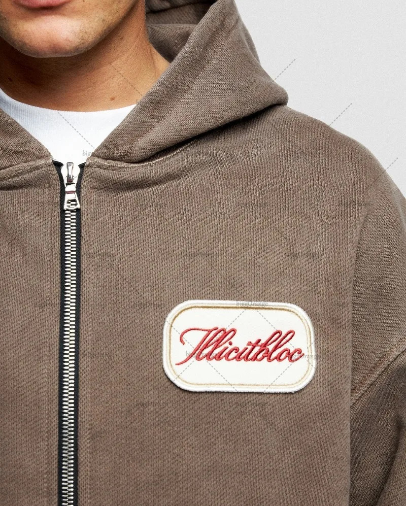 American Retro Street Trend Double Zipper Sweatshirt Y2k Harajuku Hip Hop Personality ed Oversized Hoodie 250322