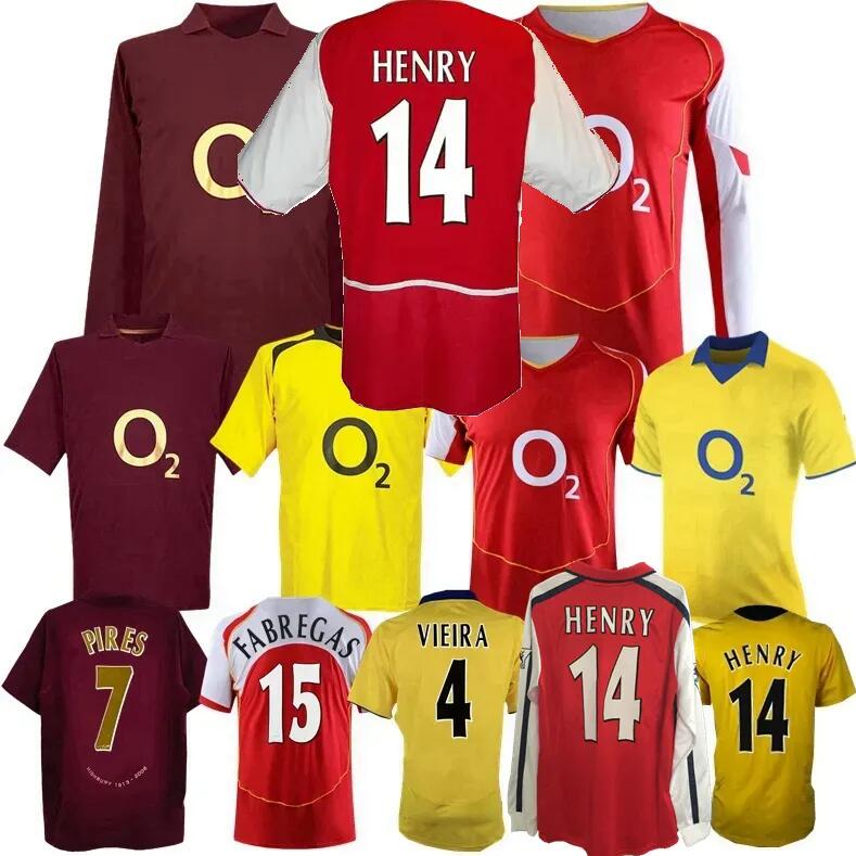 RETRO Soccer Jersey vintage classic Football Shirt kit HENRY BERGKAMP 88 90 91 92 93 94 95 96 97 98 00 01 02 03 04 05 06 WRIGHT PERSIE VIEIRA MERSON ADAMS Uniforms