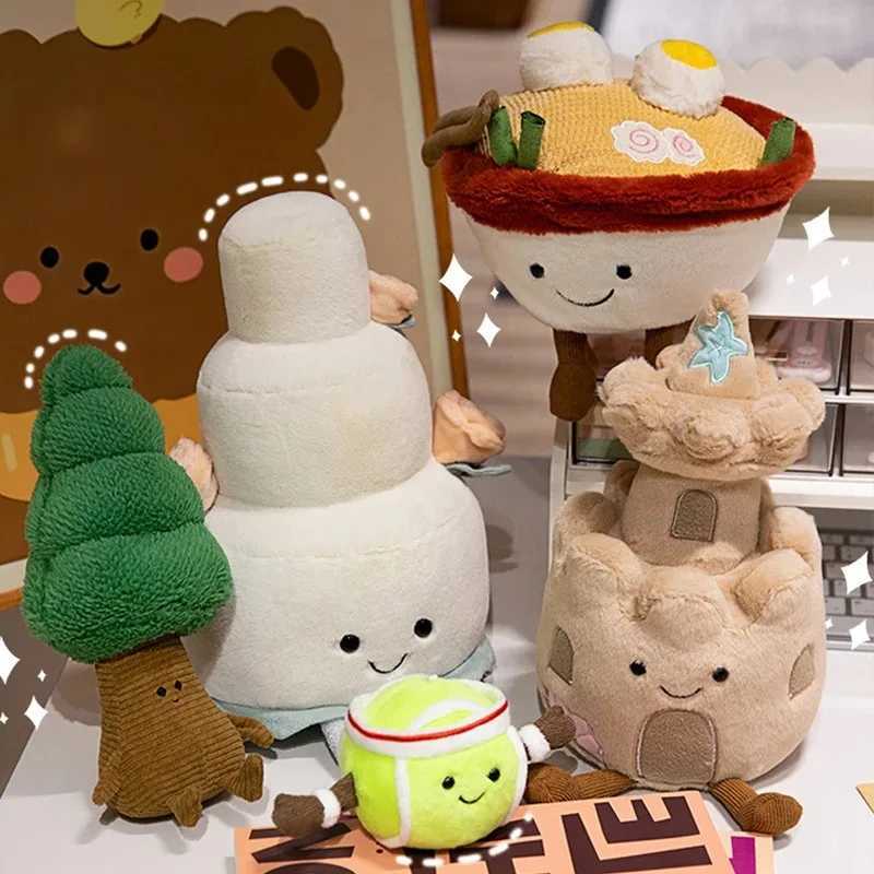 Kawaii filled with soft plush plants long-lived potted plants Lamian Noodles food plush dolls pine trees dungeon princess castle pillow toys X250322